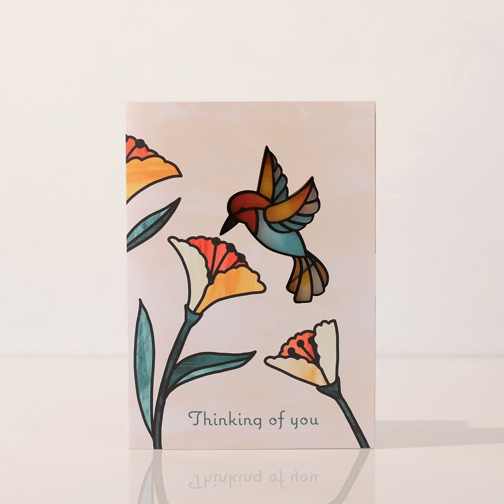 Thinking of You Kolibri Sonnenfänger Karte Liebe,Für Ihn,Vater,Großvater,Großmutter,Für Sie,Mutter,Für Freunde,Freundschaft Grußkarte