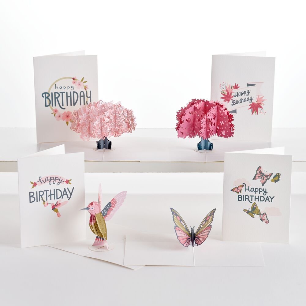 Lovepop - 4er - Pack Garten Geburtstags - Notizkarten 3D Pop - Up Kartenpaket - Onlineshop für außergewöhnliche Grußkarten und Paper Art - Online kaufen