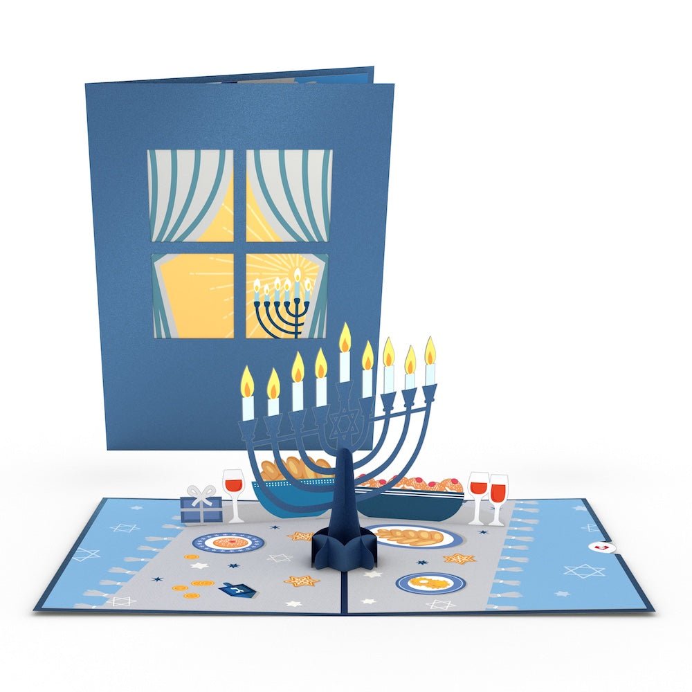 Lovepop - Chanukka Menora Lichter 3D Pop - Up Karte - Onlineshop für außergewöhnliche Grußkarten und Paper Art - Online kaufen