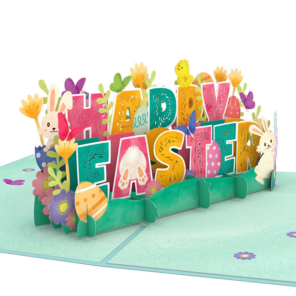 Lovepop - Frohe Ostern 3D Pop - Up Karte + Bouquet Set - Onlineshop für außergewöhnliche Grußkarten und Paper Art - Online kaufen