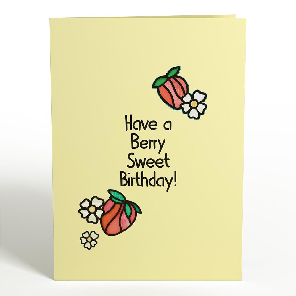 Lovepop - Geburtstags - Erdbeeren Sonnenfänger Karte - Onlineshop für außergewöhnliche Grußkarten und Paper Art - Online kaufen