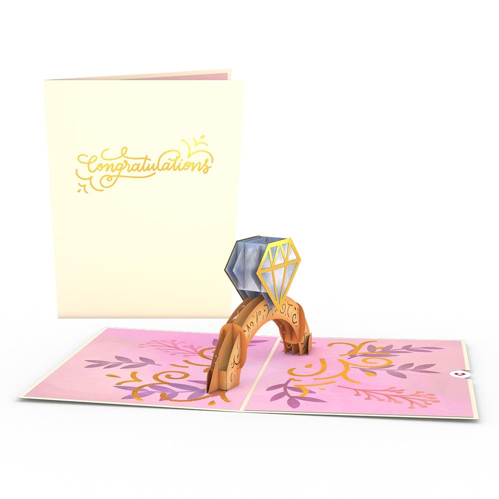 Lovepop - Glückwunsch zur Verlobung & Hochzeit Ring 3D Pop - Up Karte - Onlineshop für außergewöhnliche Grußkarten und Paper Art - Online kaufen