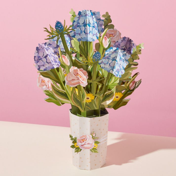 Lovepop - Hortensien & Kuchenstreusel 3D Pop - Up Karte + Bouquet Set - Onlineshop für außergewöhnliche Grußkarten und Paper Art - Online kaufen