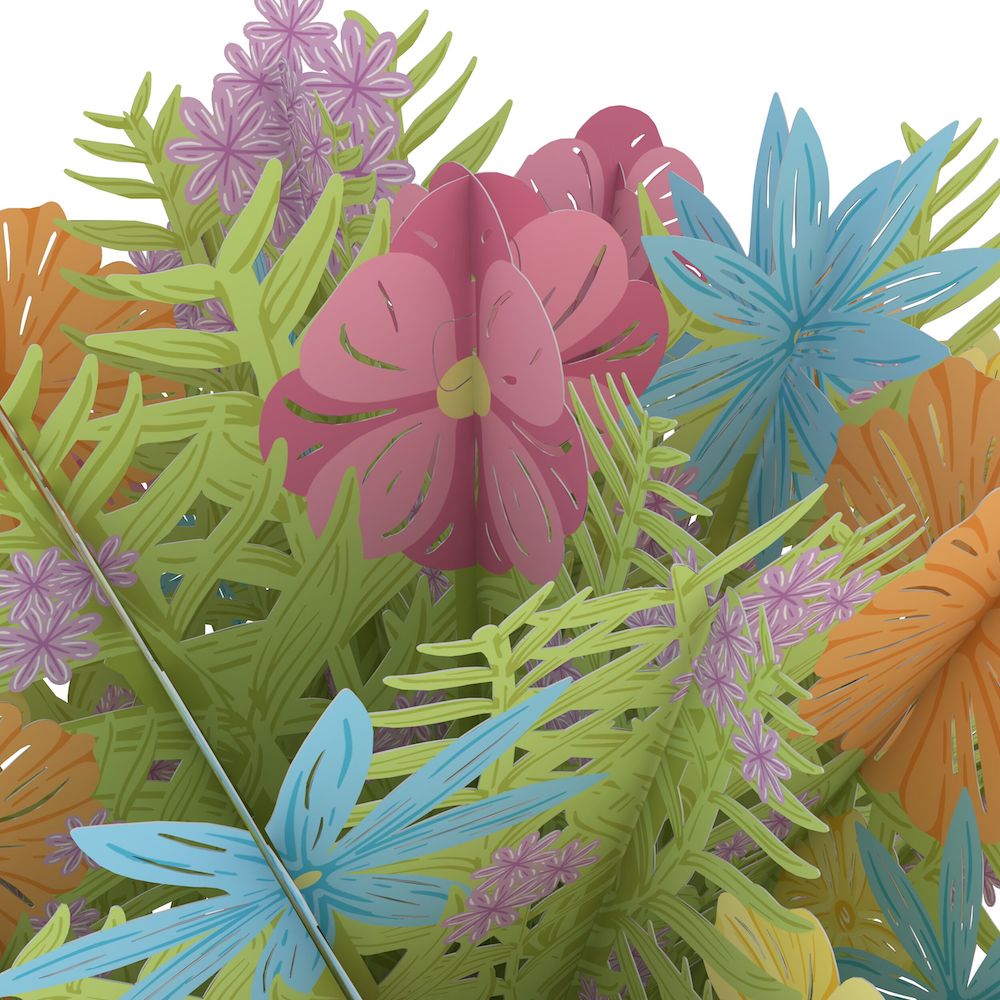 Lovepop - Konfetti - Geburtstagspaket 3D Pop - Up Karte + Bouquet Set - Onlineshop für außergewöhnliche Grußkarten und Paper Art - Online kaufen