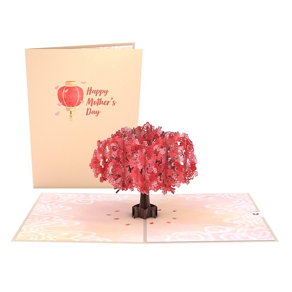 Lovepop - Muttertags - Roter Sakura - Baum Muttertag 3D Pop - Up Karte - Onlineshop für außergewöhnliche Grußkarten und Paper Art - Online kaufen
