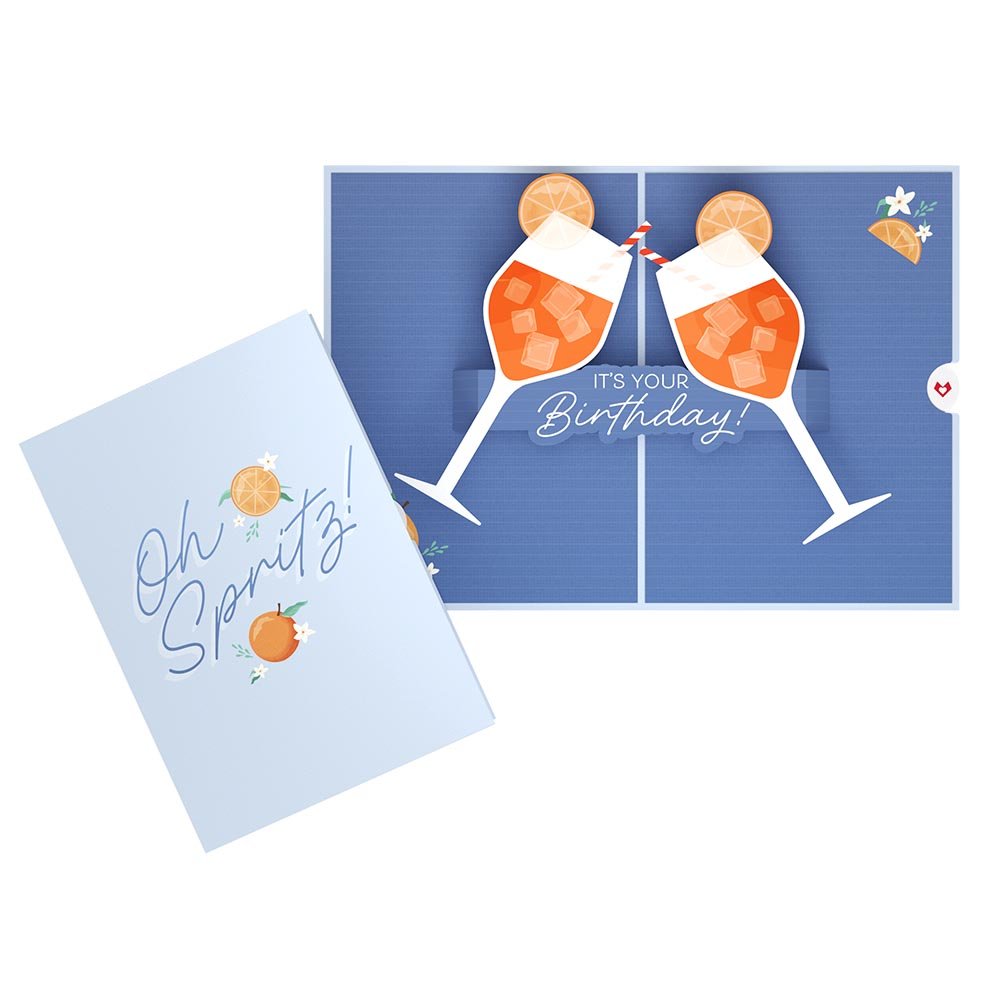 Lovepop - Oh Spritz! 3D Pop - Up Karte mit orangenem Sommer Cocktail - Onlineshop für außergewöhnliche Grußkarten und Paper Art - Online kaufen