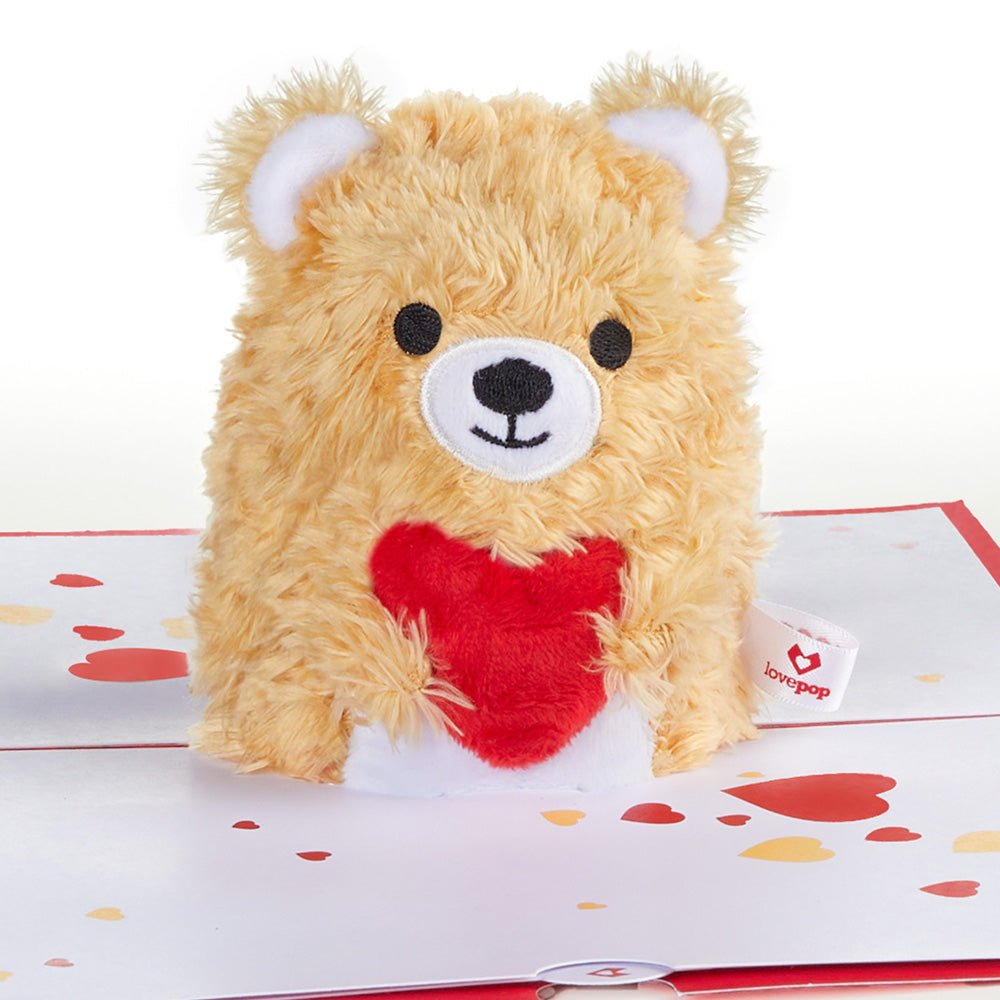 Lovepop - Plüsch - Pop - I love you Beary Much 3D Pop - Up Karte mit Plüschfigur - Onlineshop für außergewöhnliche Grußkarten und Paper Art - Online kaufen