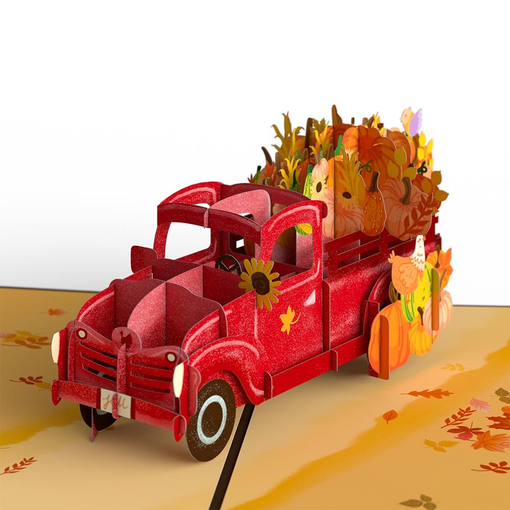 Lovepop - Roter Erntewagen 3D Pop - Up Karte - Onlineshop für außergewöhnliche Grußkarten und Paper Art - Online kaufen