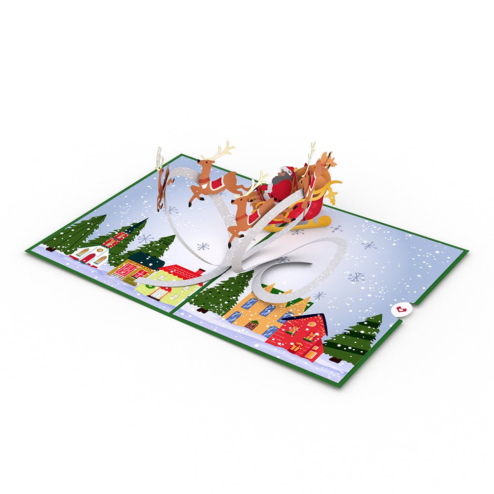 Lovepop - Santa Sleigh and Village 3D Pop - Up Karte - Onlineshop für außergewöhnliche Grußkarten und Paper Art - Online kaufen