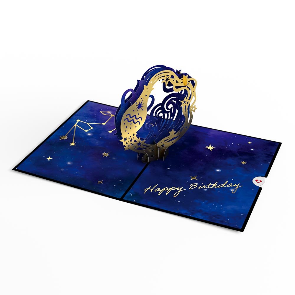 Lovepop - Sternzeichen Wassermann 3D Pop - Up Karte - Onlineshop für außergewöhnliche Grußkarten und Paper Art - Online kaufen