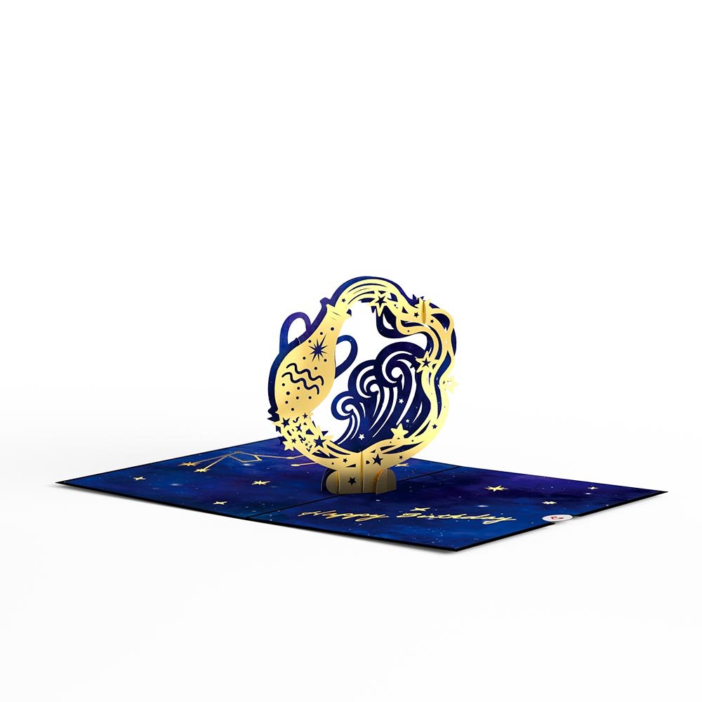 Lovepop - Sternzeichen Wassermann 3D Pop - Up Karte - Onlineshop für außergewöhnliche Grußkarten und Paper Art - Online kaufen