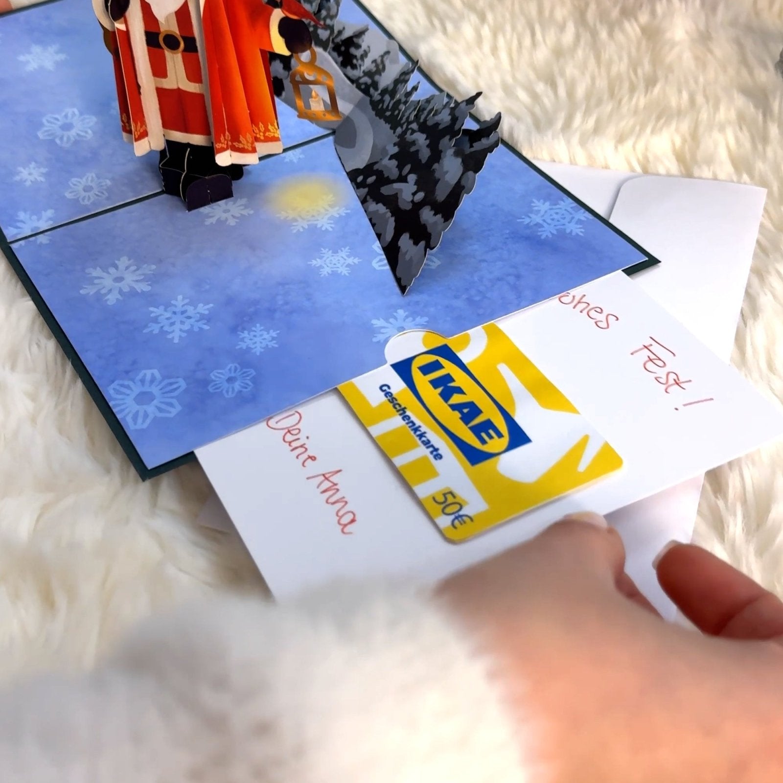 Lovepop - Weihnachtsmann mit Spielzeugsack 3D Pop - Up Karte - Onlineshop für außergewöhnliche Grußkarten und Paper Art - Online kaufen