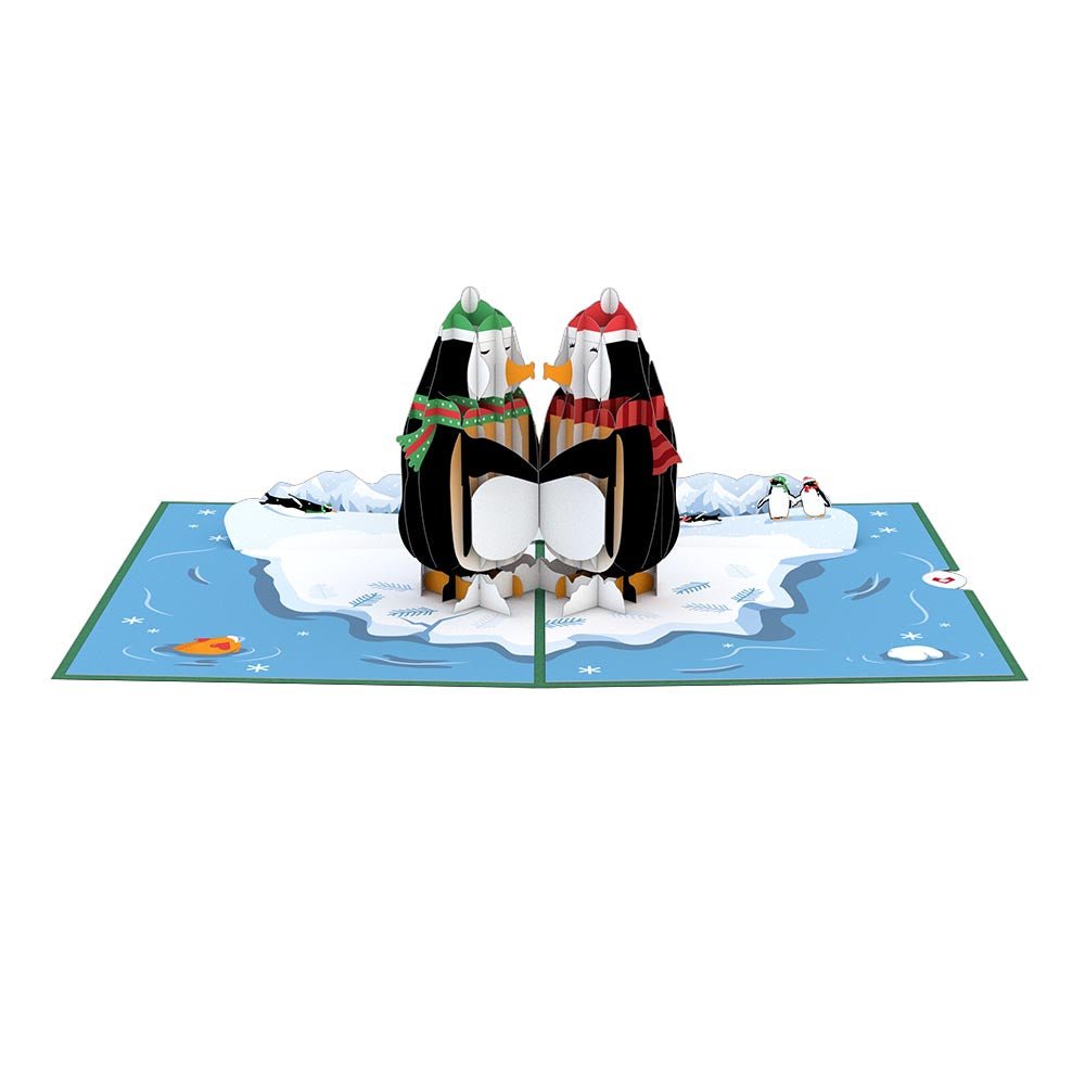 Lovepop - Weihnachtspinguine 3D Pop - Up Karte - Onlineshop für außergewöhnliche Grußkarten und Paper Art - Online kaufen