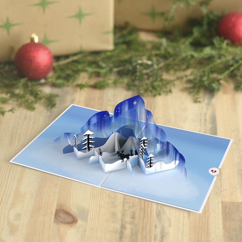 Lovepop - Winter Borealis Szene 3D Pop - Up Karte - Onlineshop für außergewöhnliche Grußkarten und Paper Art - Online kaufen