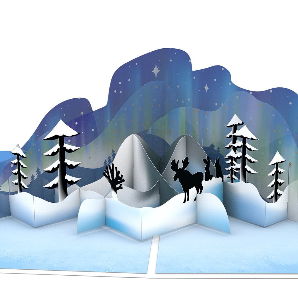 Lovepop - Winter Borealis Szene 3D Pop - Up Karte - Onlineshop für außergewöhnliche Grußkarten und Paper Art - Online kaufen