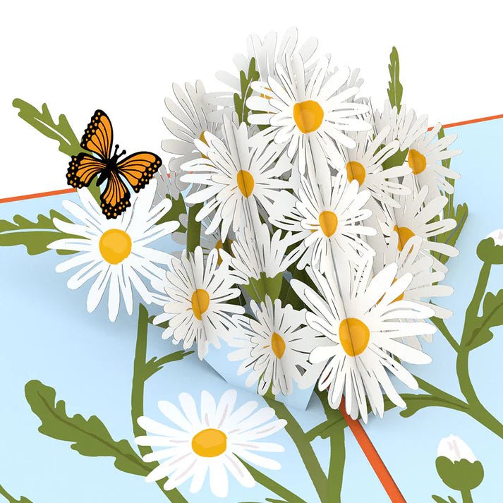 Lovepop.de - 3D Pop - Up Grußkarte Gänseblümchen mit Schmetterling - Onlineshop für außergewöhnliche Grußkarten und Paper Art - Online kaufen