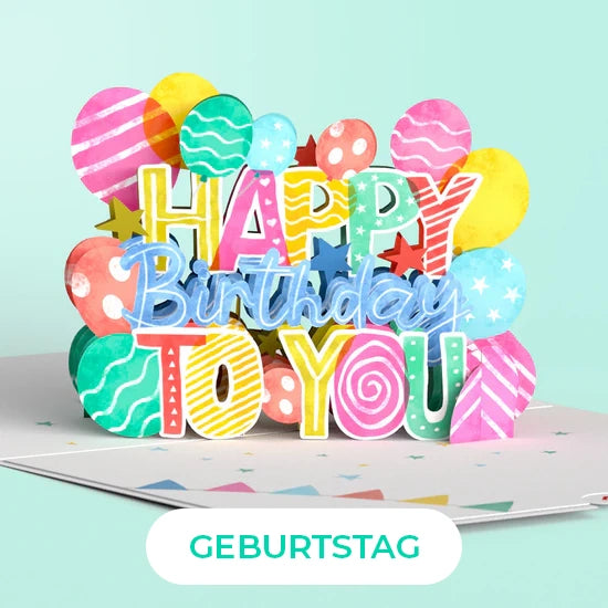 Geburtstag 3D Pop Up Karten Grußkarten Kollektion - Paper Art zum Geburtstag