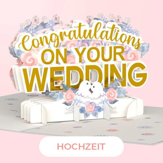 Hochzeit 3D Pop Up Karten Grußkarten Kollektion - Paper Art zur Hochzeit