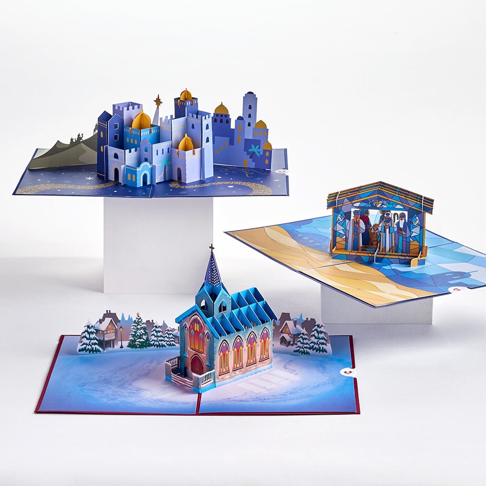 Lovepop - 3er - Pack Religiöse Weihnachten 3D Pop - Up Kartenpaket - Onlineshop für außergewöhnliche Grußkarten und Paper Art - Online kaufen