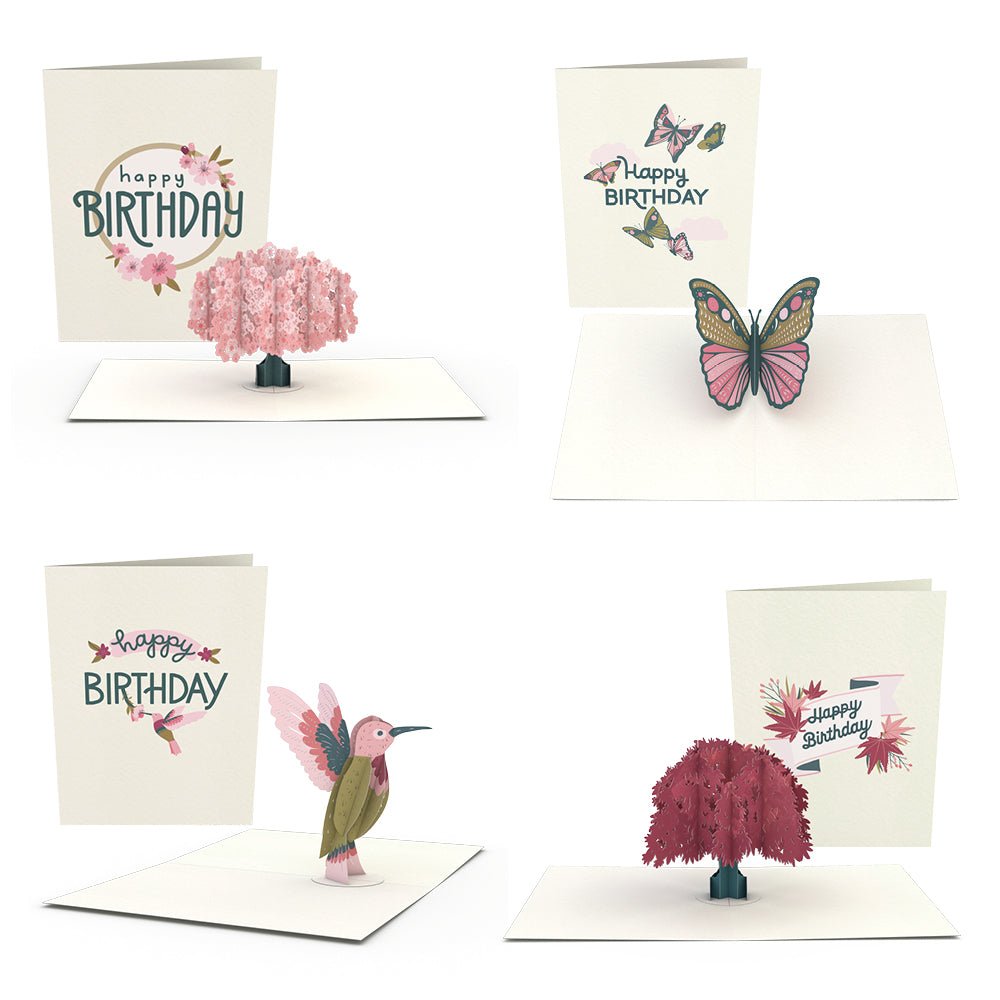 Lovepop - 4er - Pack Garten Geburtstags - Notizkarten 3D Pop - Up Kartenpaket - Onlineshop für außergewöhnliche Grußkarten und Paper Art - Online kaufen