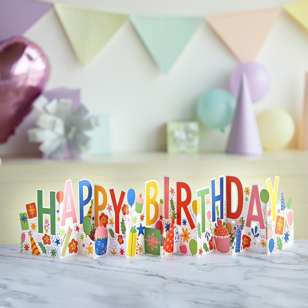 Lovepop - Alles Gute zum Geburtstag 3D Pop - Up Langkarte - Onlineshop für außergewöhnliche Grußkarten und Paper Art - Online kaufen