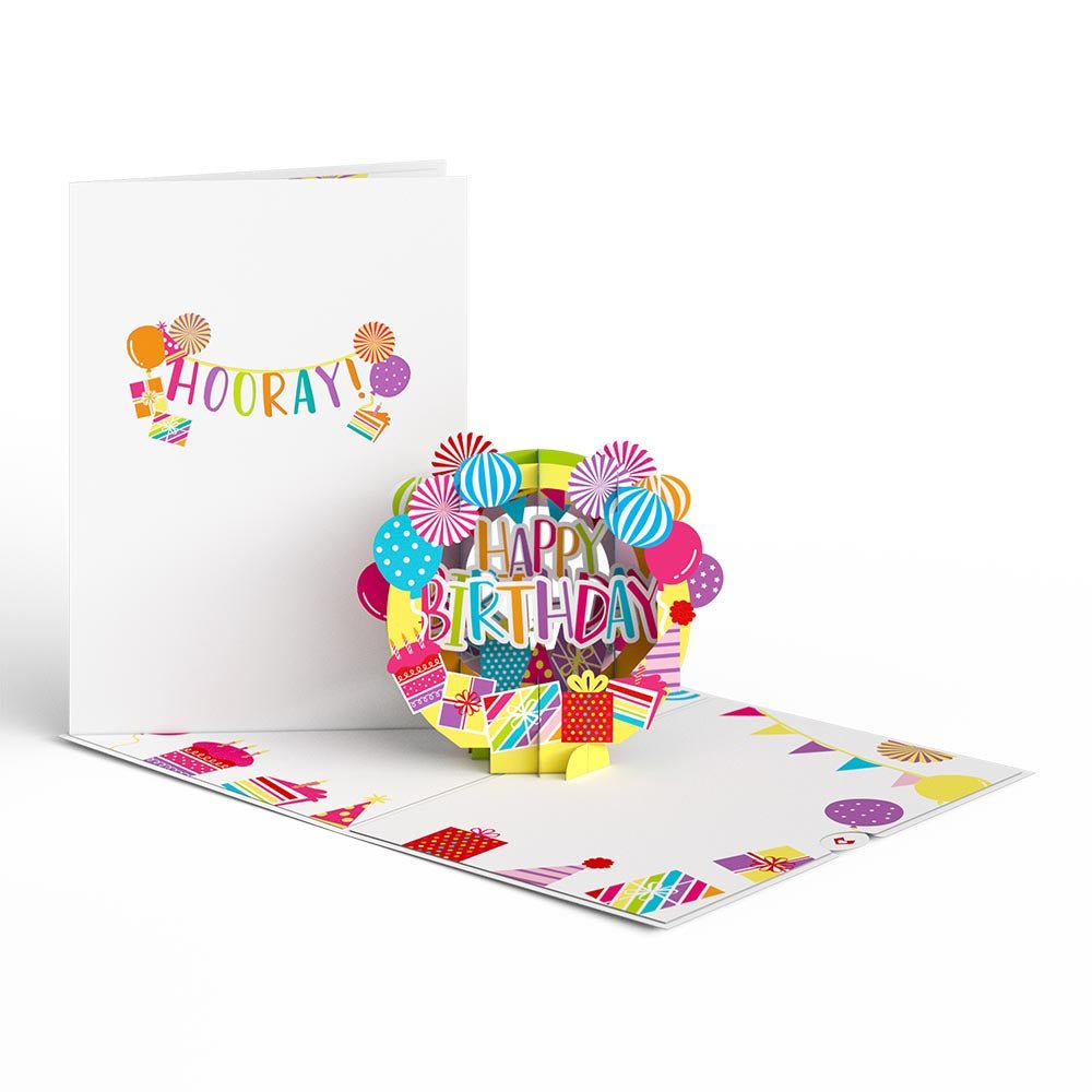 Lovepop - Alles Gute zum Geburtstag Hurra 3D Pop - Up Karte - Onlineshop für außergewöhnliche Grußkarten und Paper Art - Online kaufen