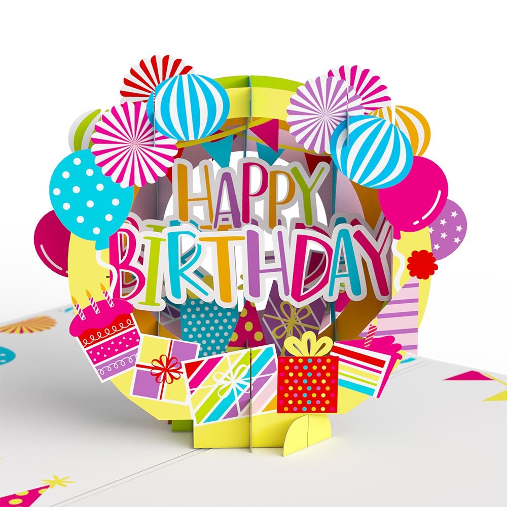 Lovepop - Alles Gute zum Geburtstag Hurra 3D Pop - Up Karte - Onlineshop für außergewöhnliche Grußkarten und Paper Art - Online kaufen