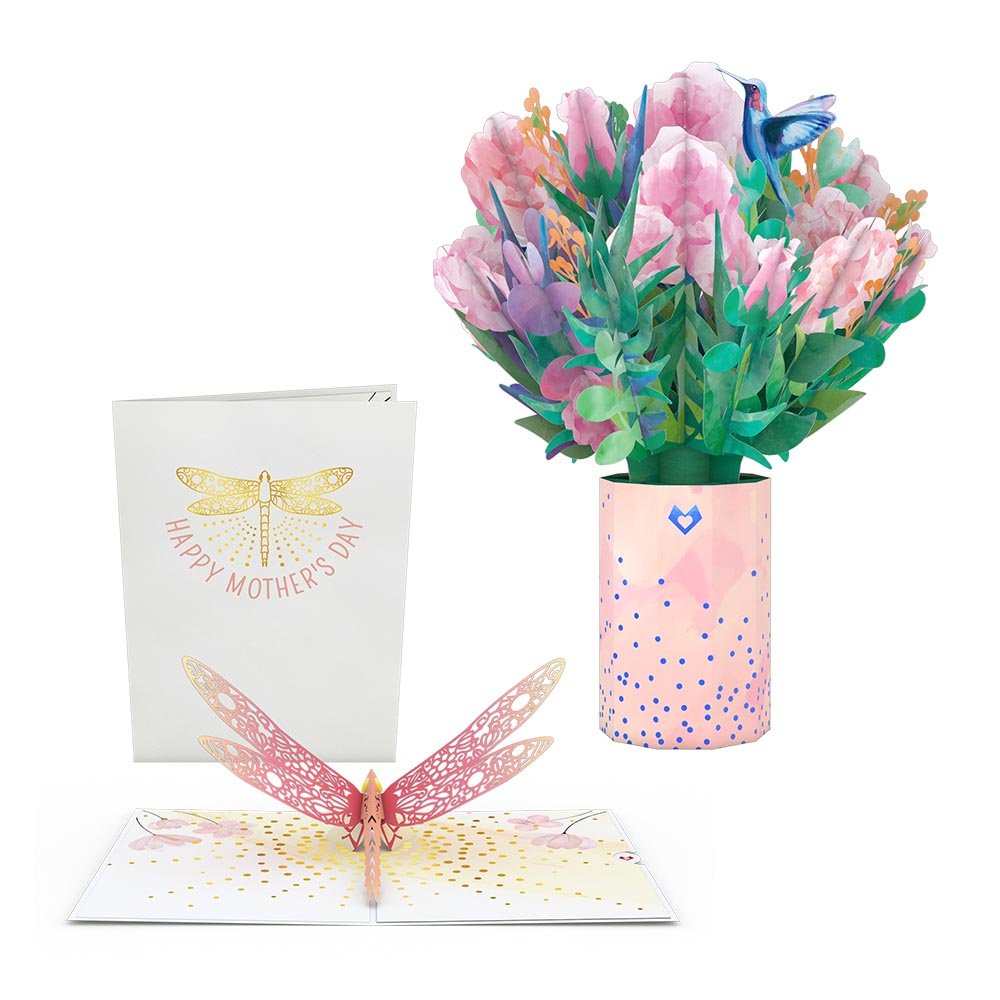 Lovepop - Aquarell - Blüten zum Muttertag 3D Pop - Up Karte + Bouquet Set - Onlineshop für außergewöhnliche Grußkarten und Paper Art - Online kaufen