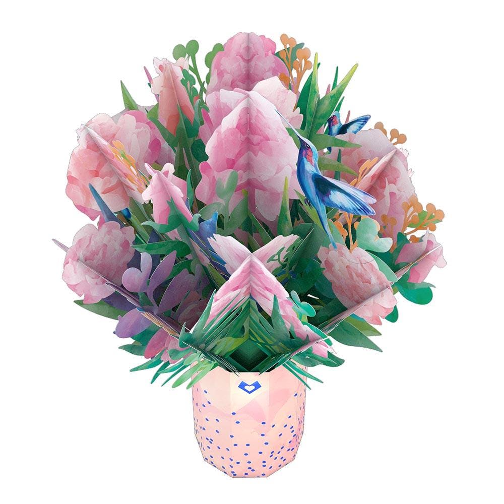 Lovepop - Aquarell - Rosen & Kolibri 3D Pop - Up Karte + Bouquet Set - Onlineshop für außergewöhnliche Grußkarten und Paper Art - Online kaufen