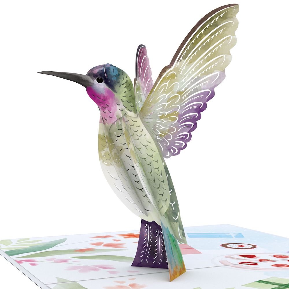 Lovepop - Aquarell - Rosen & Kolibri zum Geburtstag 3D Pop - Up Karte + Bouquet Set - Onlineshop für außergewöhnliche Grußkarten und Paper Art - Online kaufen