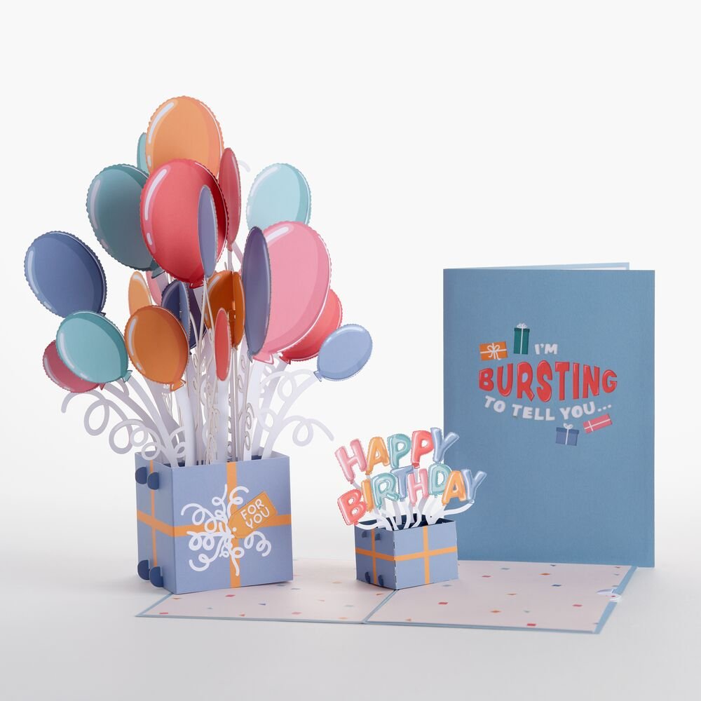 Lovepop - Ballonbox - Geburtstag 3D Pop - Up Karte + Bouquet Set - Onlineshop für außergewöhnliche Grußkarten und Paper Art - Online kaufen