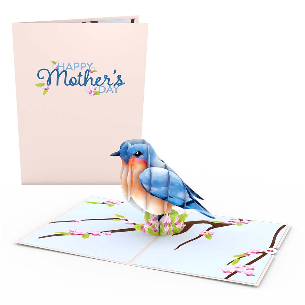 Lovepop - Blauer Vogel Muttertags - 3D Pop - Up Karte - Onlineshop für außergewöhnliche Grußkarten und Paper Art - Online kaufen