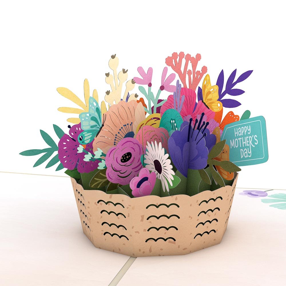 Lovepop - Blumenkorb zum Muttertag 3D Pop - Up Karte - Onlineshop für außergewöhnliche Grußkarten und Paper Art - Online kaufen