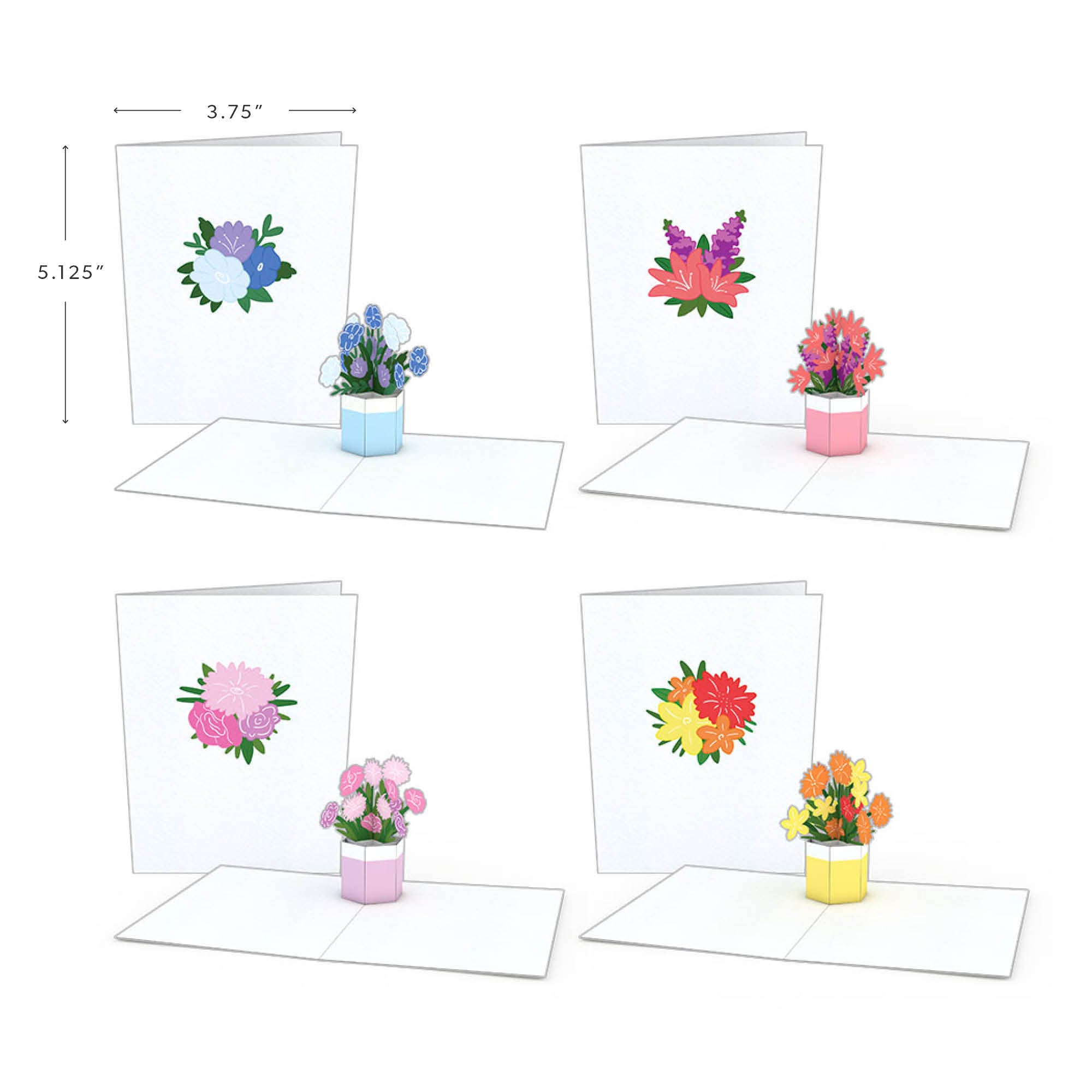 Lovepop - Blumentopf - Notizkarten 4er - Pack 3D Pop - Up Kartenpaket - Onlineshop für außergewöhnliche Grußkarten und Paper Art - Online kaufen