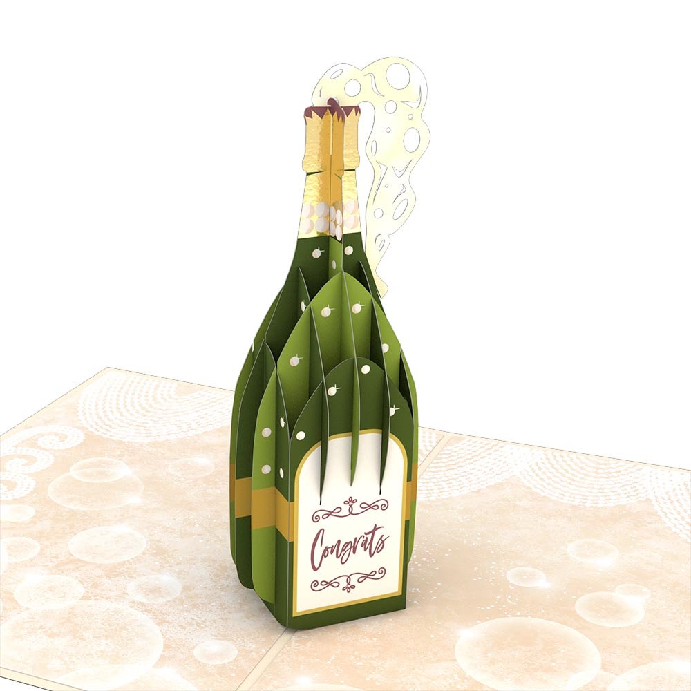 Lovepop - Champagner für dich Congratulations 3D Pop - Up Karte - Onlineshop für außergewöhnliche Grußkarten und Paper Art - Online kaufen