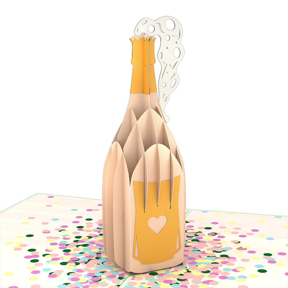 Lovepop - Champagner - Plopp 3D Pop - Up Karte - Onlineshop für außergewöhnliche Grußkarten und Paper Art - Online kaufen