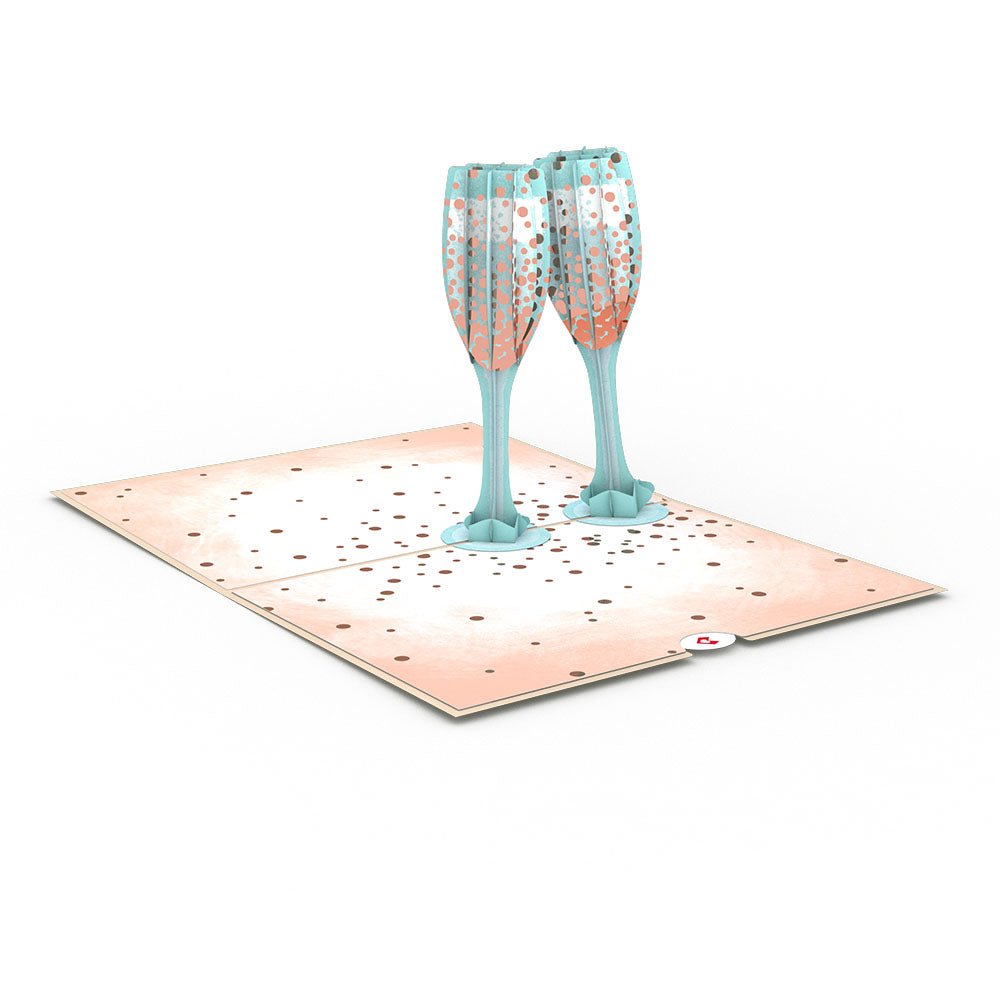 Lovepop - Champagner - Toast 3D Pop - Up Karte - Onlineshop für außergewöhnliche Grußkarten und Paper Art - Online kaufen