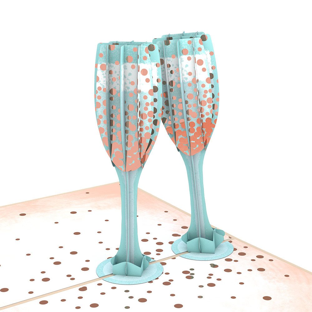 Lovepop - Champagner - Toast 3D Pop - Up Karte - Onlineshop für außergewöhnliche Grußkarten und Paper Art - Online kaufen