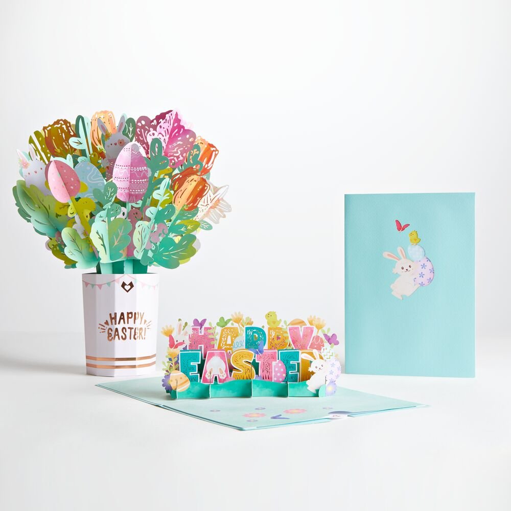 Lovepop - Frohe Ostern 3D Pop - Up Karte + Bouquet Set - Onlineshop für außergewöhnliche Grußkarten und Paper Art - Online kaufen