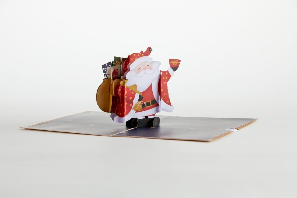 Lovepop - Fröhlicher Weihnachtsmann 3D Pop - Up Karte - Onlineshop für außergewöhnliche Grußkarten und Paper Art - Online kaufen