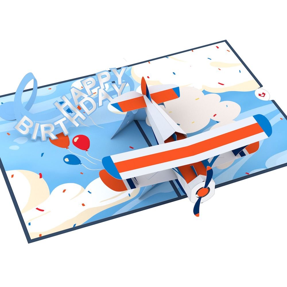 Lovepop - Geburtstag Flugzeug 3D Pop - Up Karte - Onlineshop für außergewöhnliche Grußkarten und Paper Art - Online kaufen