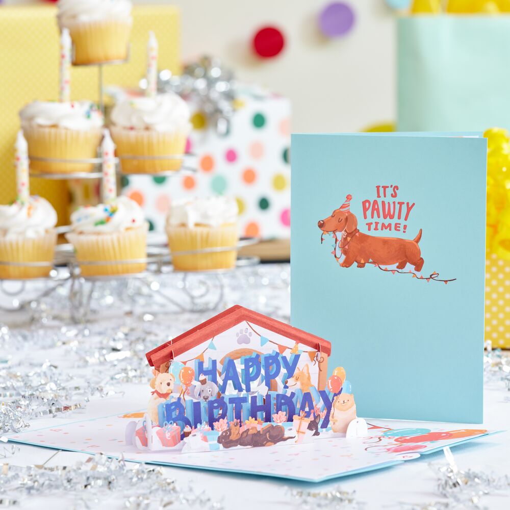 Lovepop - Geburtstag mit Hunden 3D Pop - Up Karte - Onlineshop für außergewöhnliche Grußkarten und Paper Art - Online kaufen