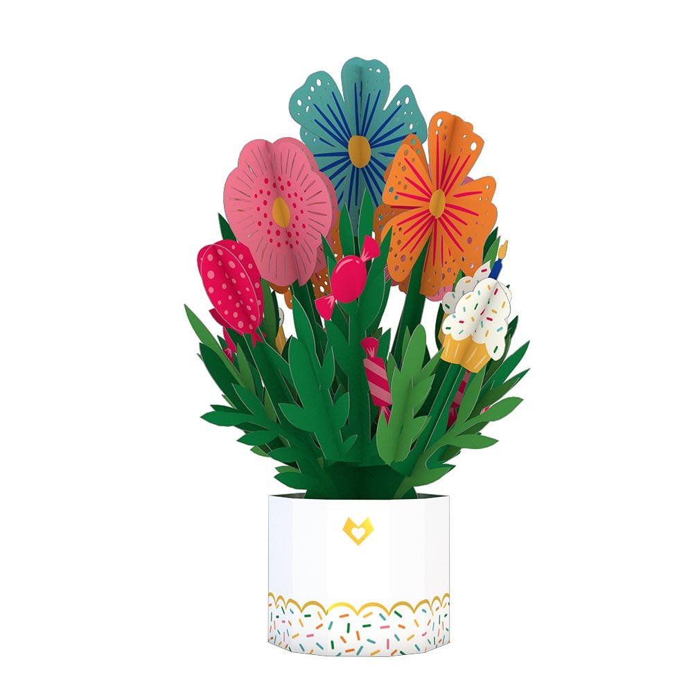 Lovepop - Geburtstagskarte mit Mini - Bouquet 3D Pop - Up Skulpturkarte - Onlineshop für außergewöhnliche Grußkarten und Paper Art - Online kaufen