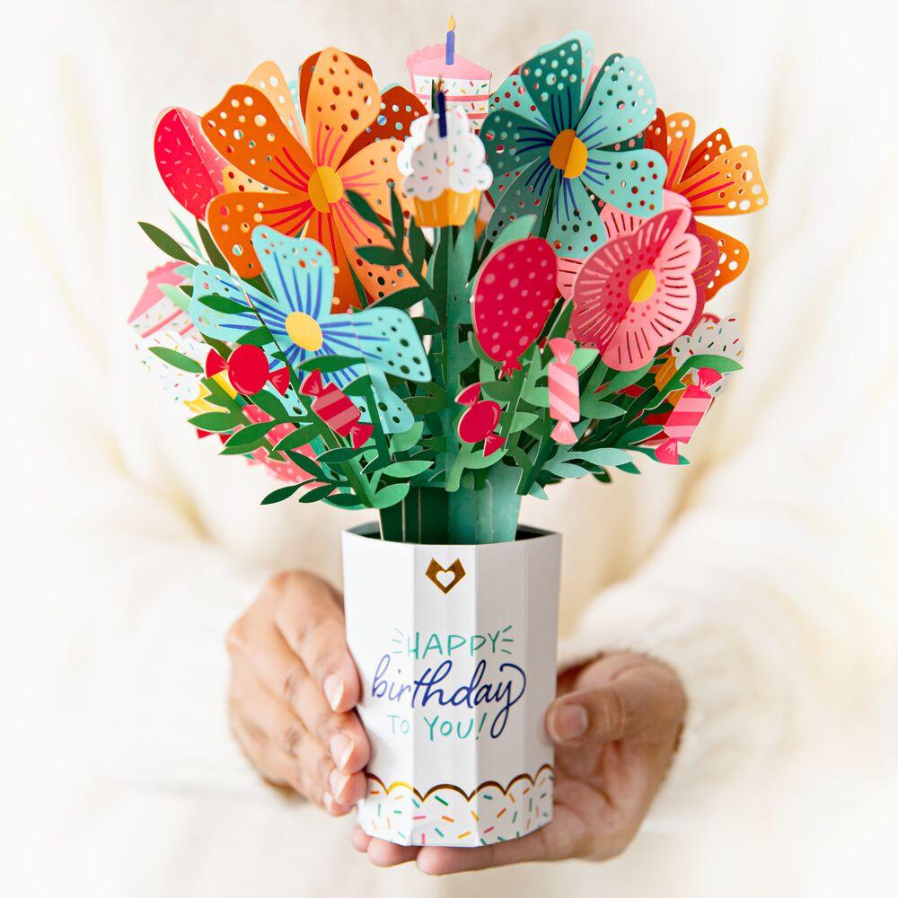 Lovepop - Geburtstagspaket 3D Pop - Up Karte + Bouquet Set - Onlineshop für außergewöhnliche Grußkarten und Paper Art - Online kaufen