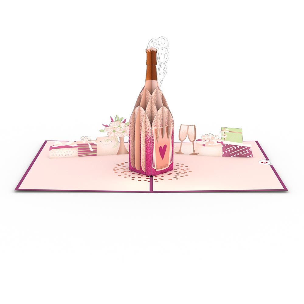 Lovepop - Glückwunsch - Champagner 3D Pop - Up Karte - Onlineshop für außergewöhnliche Grußkarten und Paper Art - Online kaufen