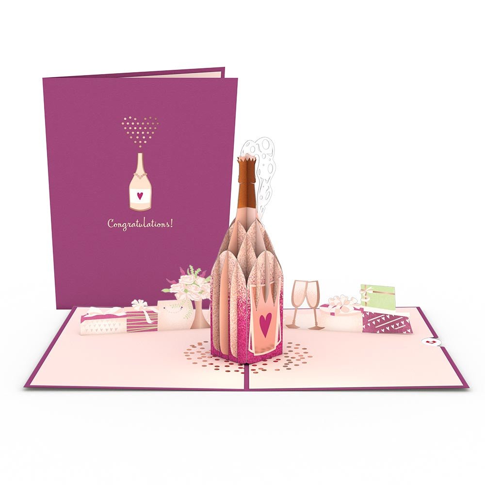 Lovepop - Glückwunsch - Champagner 3D Pop - Up Karte - Onlineshop für außergewöhnliche Grußkarten und Paper Art - Online kaufen