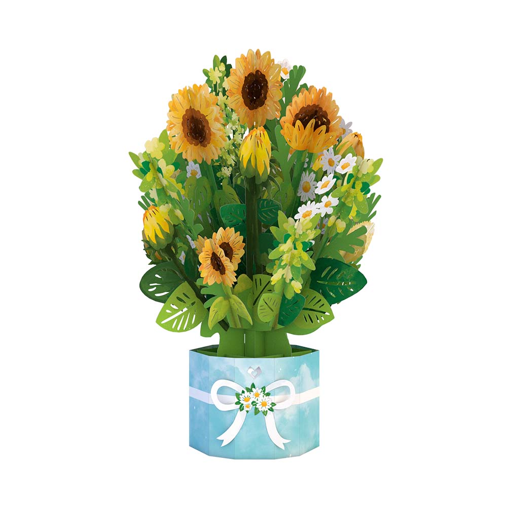 Lovepop - Großes Sonnenblumen - Blumenstrauß - Paket zum Muttertag 3D Pop - Up Karte + Bouquet Set - Onlineshop für außergewöhnliche Grußkarten und Paper Art - Online kaufen