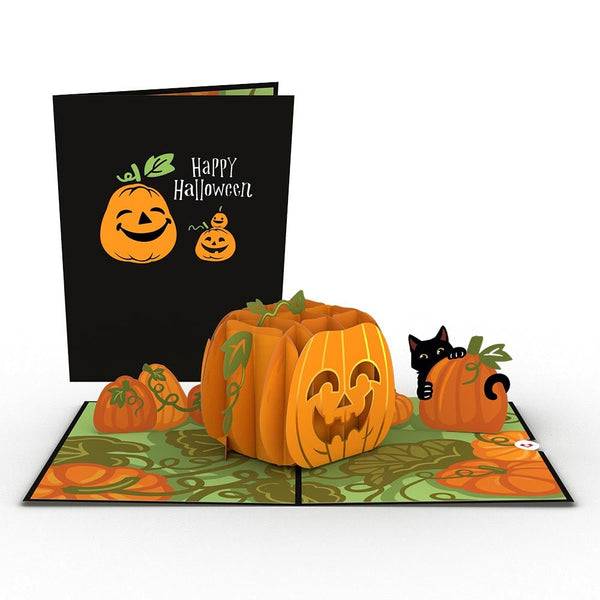 Happy Halloween Pop-Up Karte – 3D Grußkarte Mit Geistern, Kürbis & Hexe, 15x15 Cm