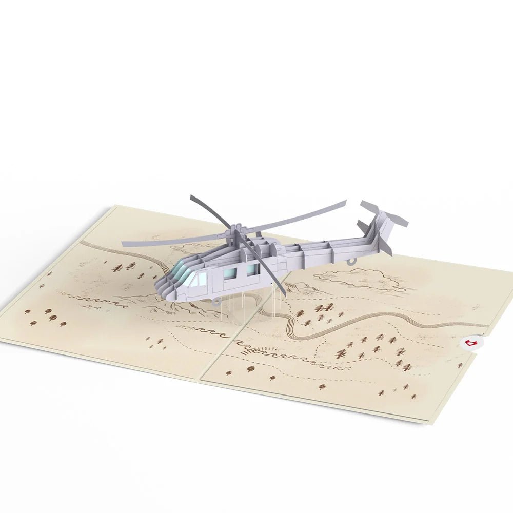 Lovepop - Helikopter Hubschrauber 3D Pop-Up Karte - Onlineshop für außergewöhnliche Grußkarten und Paper Art - Online kaufen
