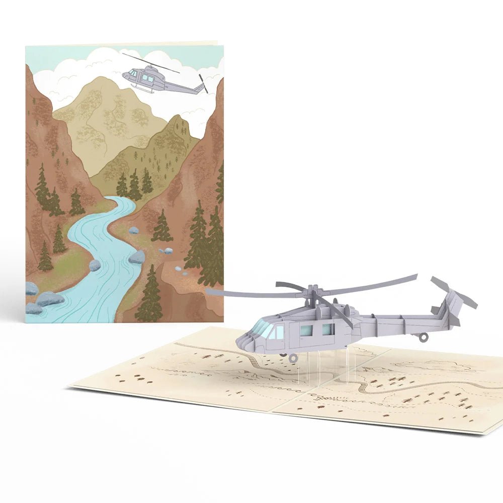 Lovepop - Helikopter Hubschrauber 3D Pop-Up Karte - Onlineshop für außergewöhnliche Grußkarten und Paper Art - Online kaufen